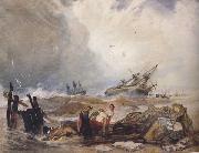 John sell cotman Lee Shore,with the Wreck of the Houghton Pictures (mk47) Sweden oil painting artist